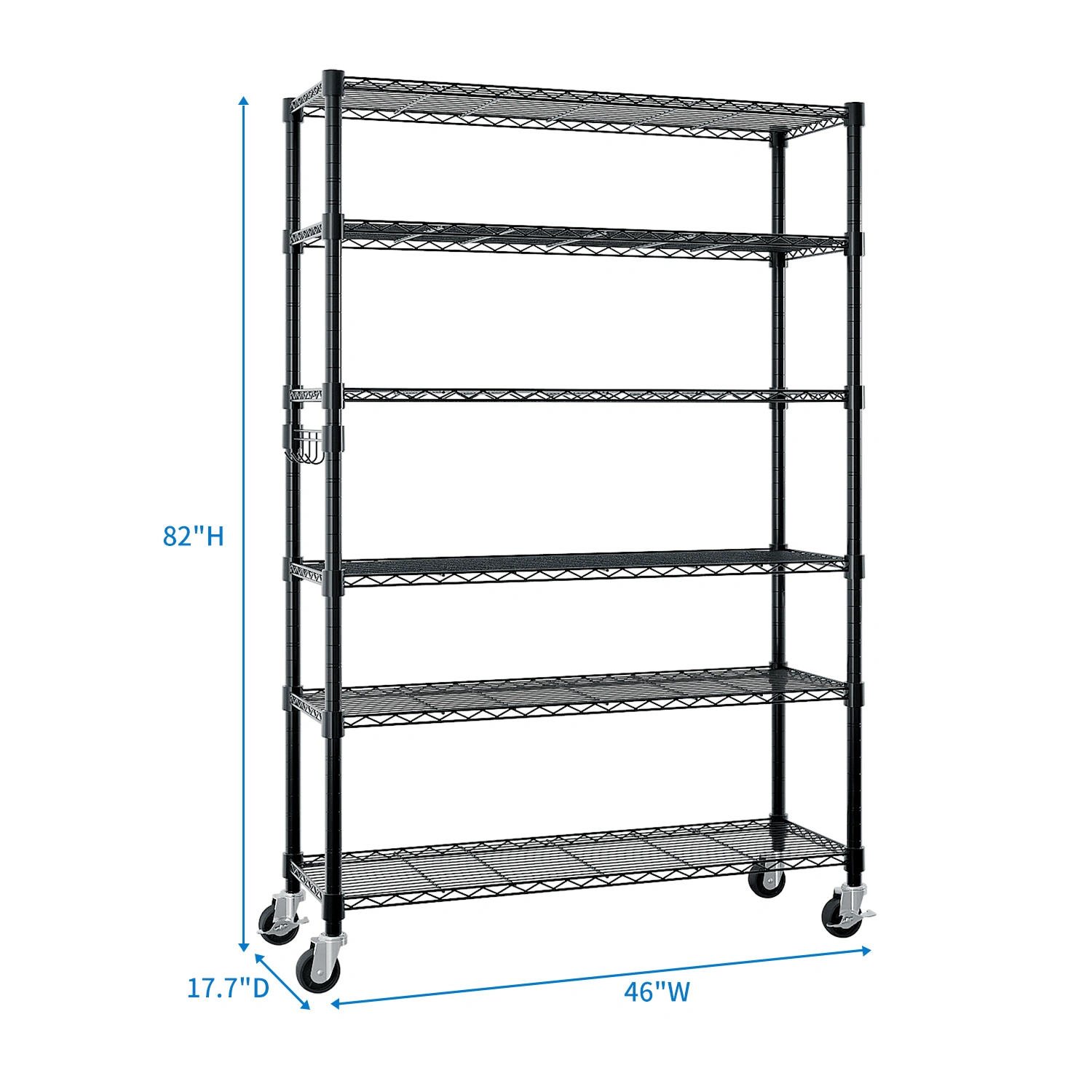 6-Tier disassembly and free assembly NSF-Certified Steel Wire Shelving with Wheels view 18