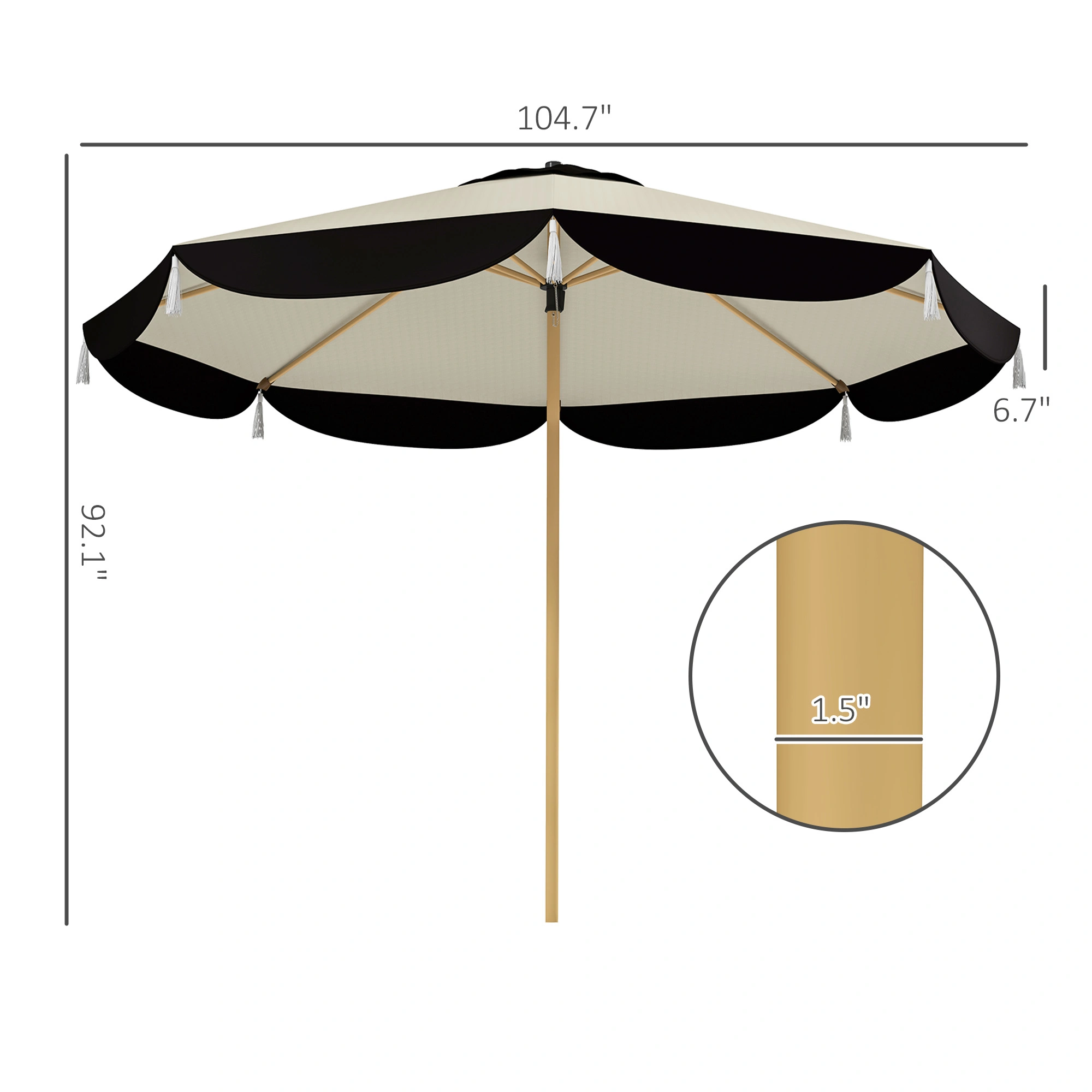 Outdoor Patio Umbrella 9FT Tilt Market Umbrella for Garden Deck view 3