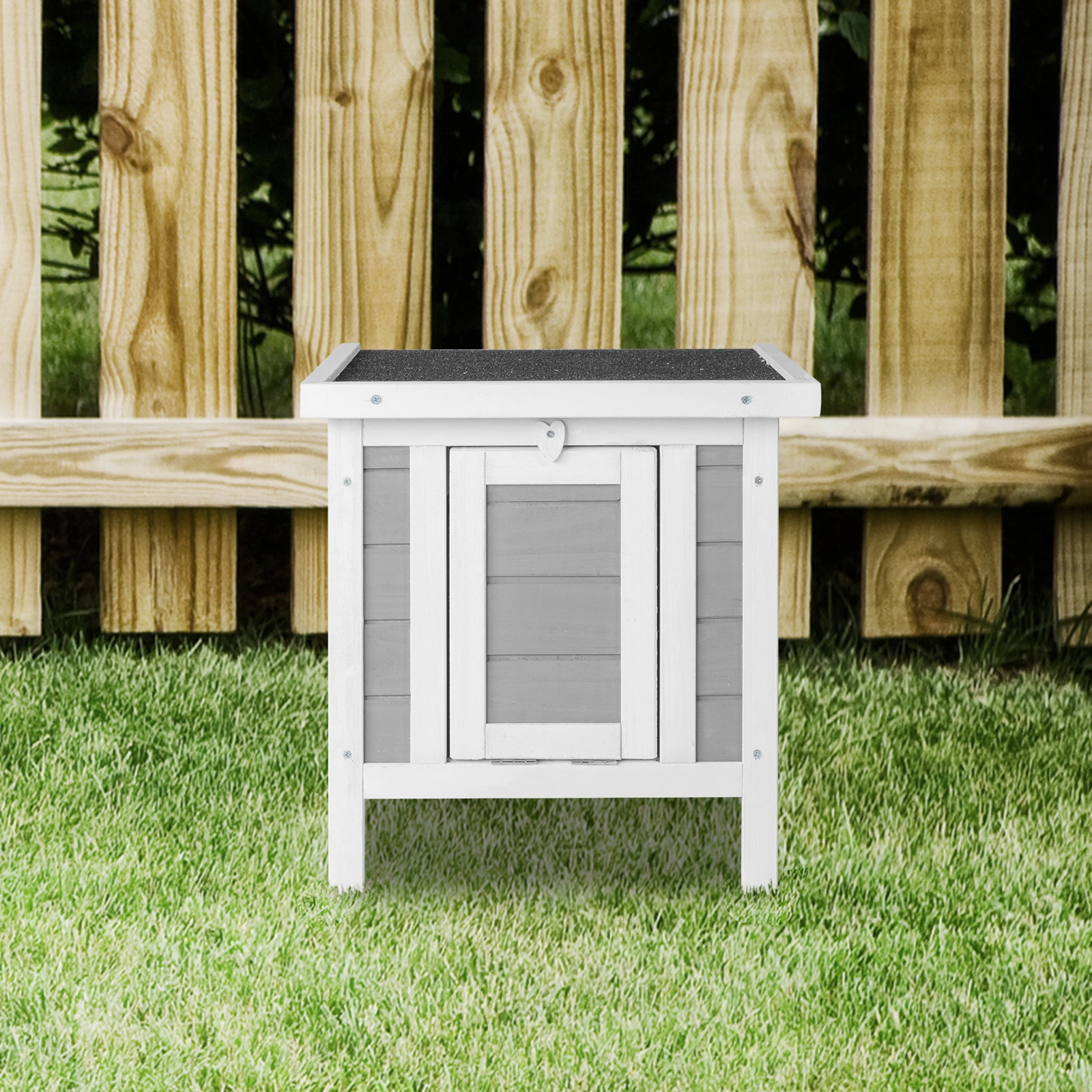 20" Wooden Waterproof Rabbit Hutch Pet Bunny Small Animal House Habitat Gray view 12