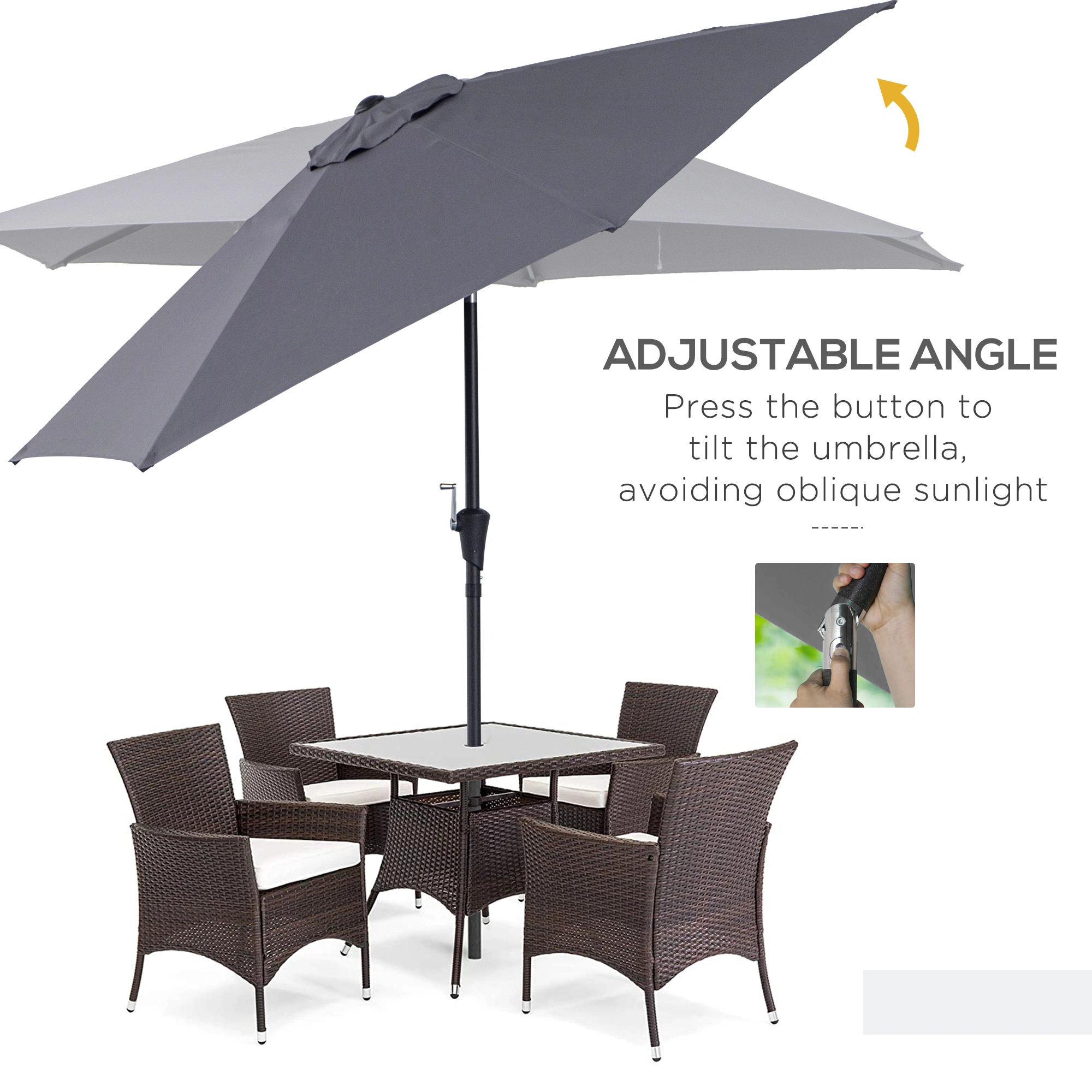 Offset Cantilever Patio Umbrella Tilt Adjustable Outdoor Parasol Amazon Shipping view 3