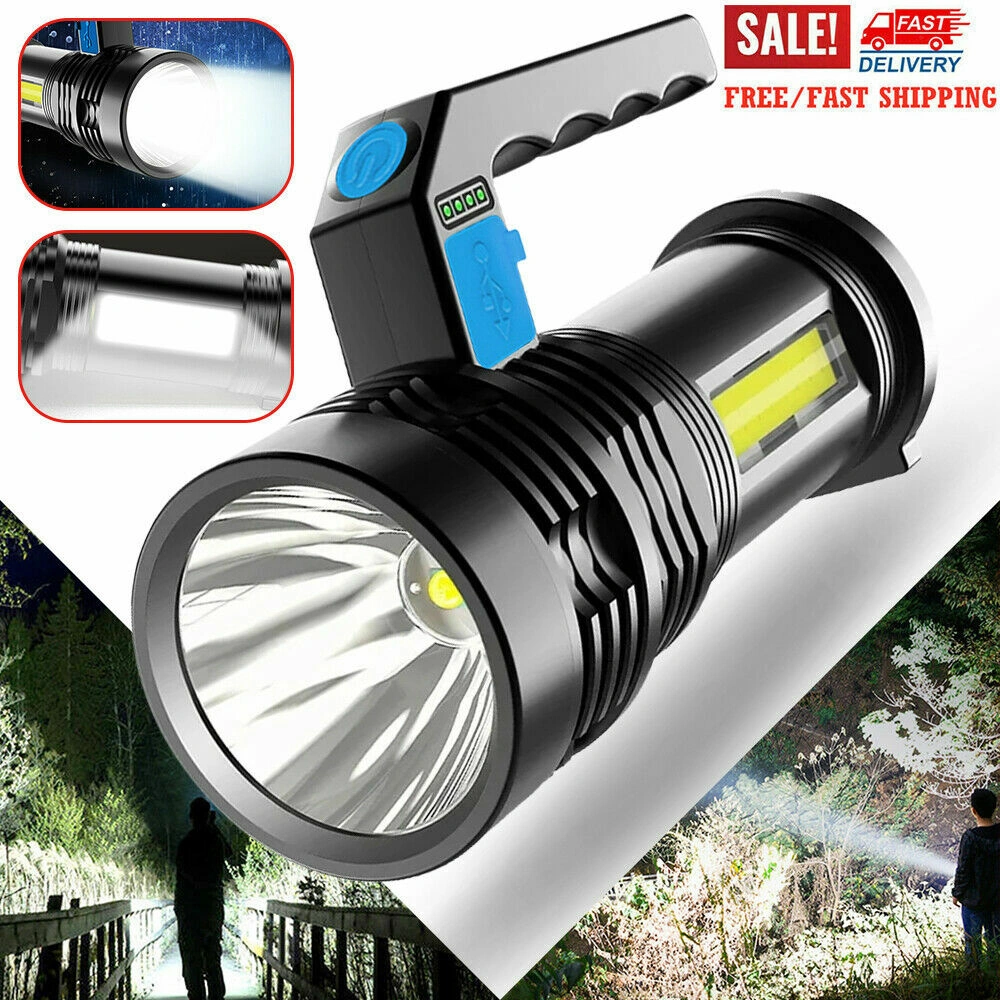 USB Rechargeable LED Flashlight Searchlight Spotlight Work Light Outdoor Camping Hiking view 5
