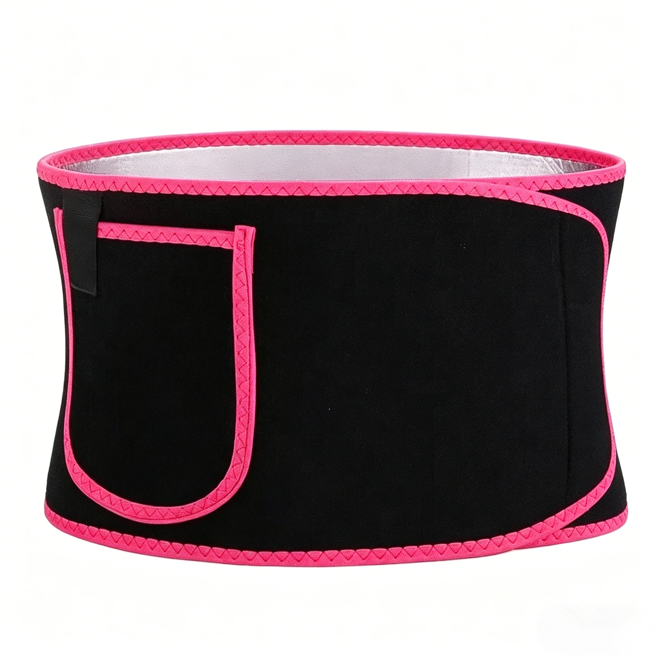 Waist Trainer Belt with Phone Pocket, Body Shaper Weight Loss Girdle Waist Cincher for Men Women, Pink-Black-Silver