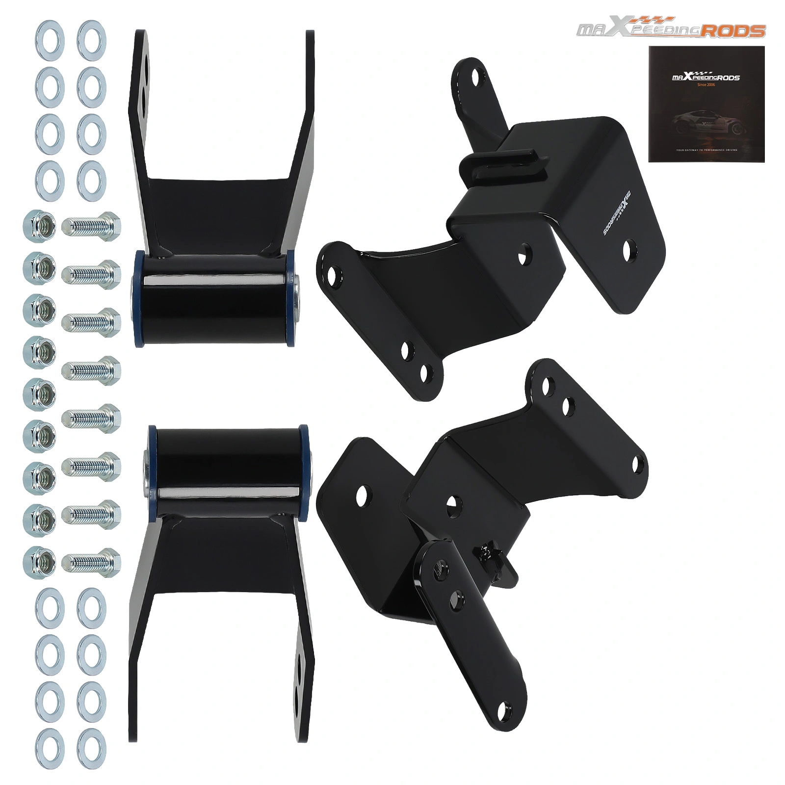 4" Drop Lowering Hanger Shackles Kit for Chevy GMC C10 2WD Pickup 1973-1987 view 6