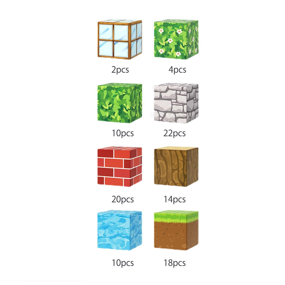 100Pcs Minecraft Magnetic Building Blocks Set STEM Educational Toy for Kids Creative Gift view 4