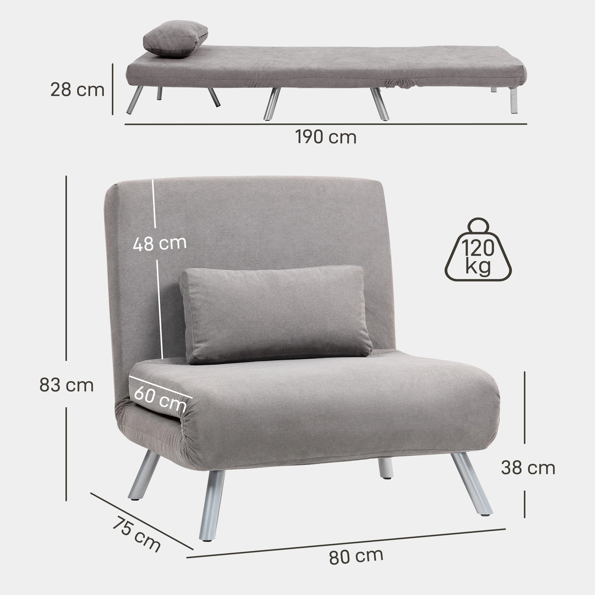 Modern Padded Sofa Chair with Wooden Legs, 1-Seater Accent Chair for Living Room, Bedroom, Small Space view 2