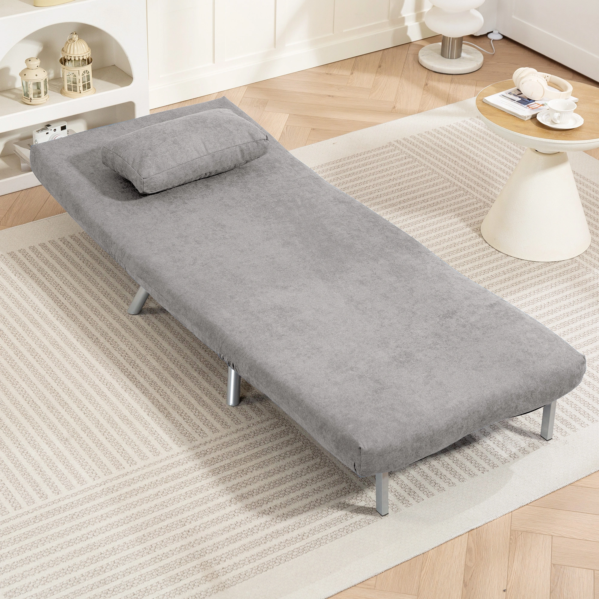 Modern Padded Sofa Chair with Wooden Legs, 1-Seater Accent Chair for Living Room, Bedroom, Small Space view 3