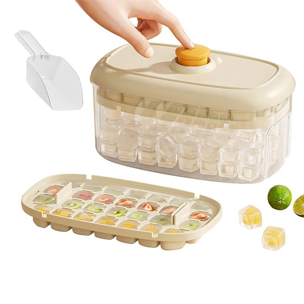 Green Ice Cube Tray with Nonslip Base - Practical Refrigerator Freezer Mold for Cocktails, Whiskey & Drinks view 3
