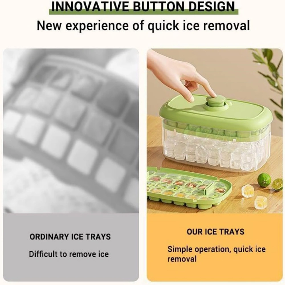 Green Ice Cube Tray with Nonslip Base - Practical Refrigerator Freezer Mold for Cocktails, Whiskey & Drinks view 5
