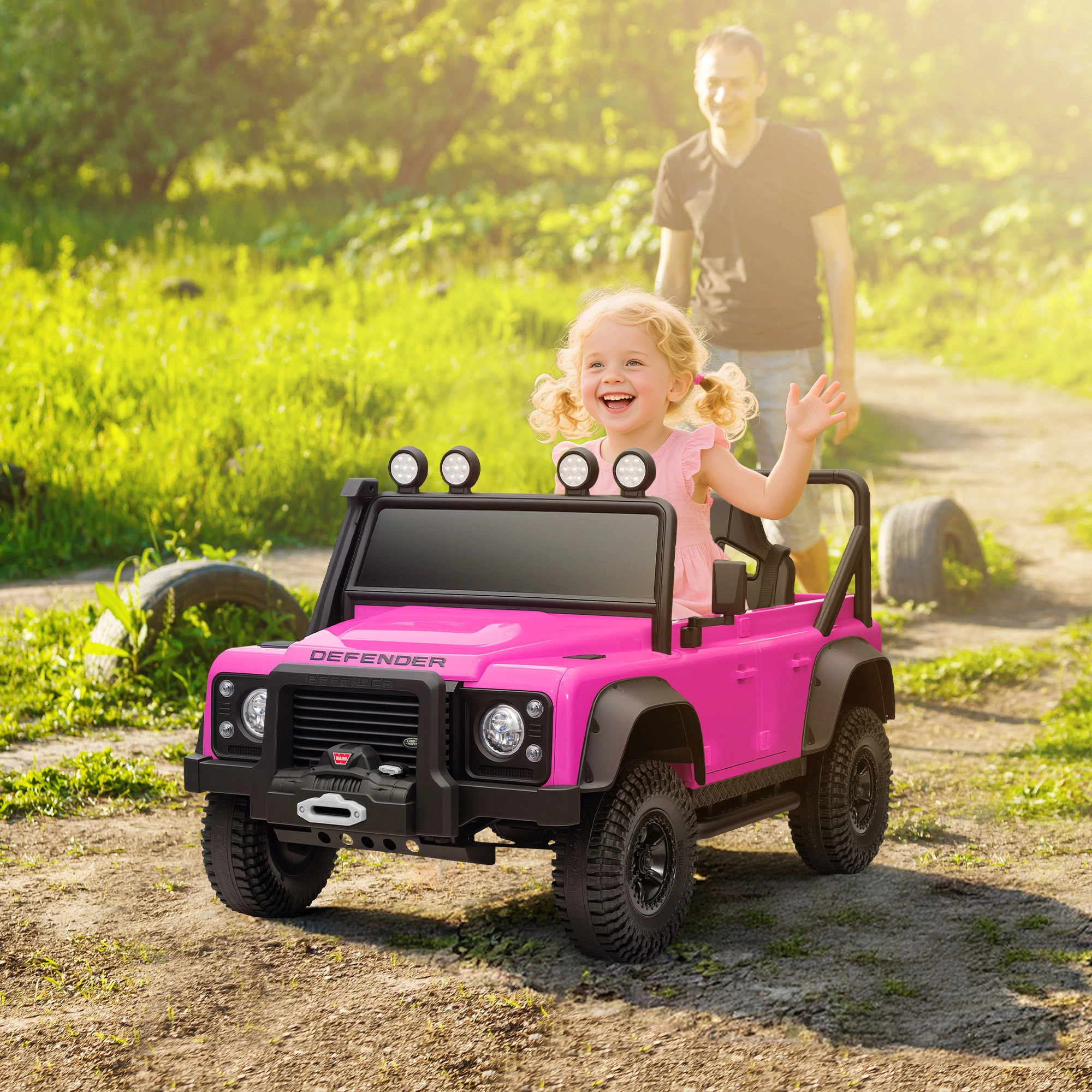 Electric Ride On Truck for Kids, 6V Battery Powered Car with Remote Control, Rocking Seat, MP3 Player & LED Lights, Blue