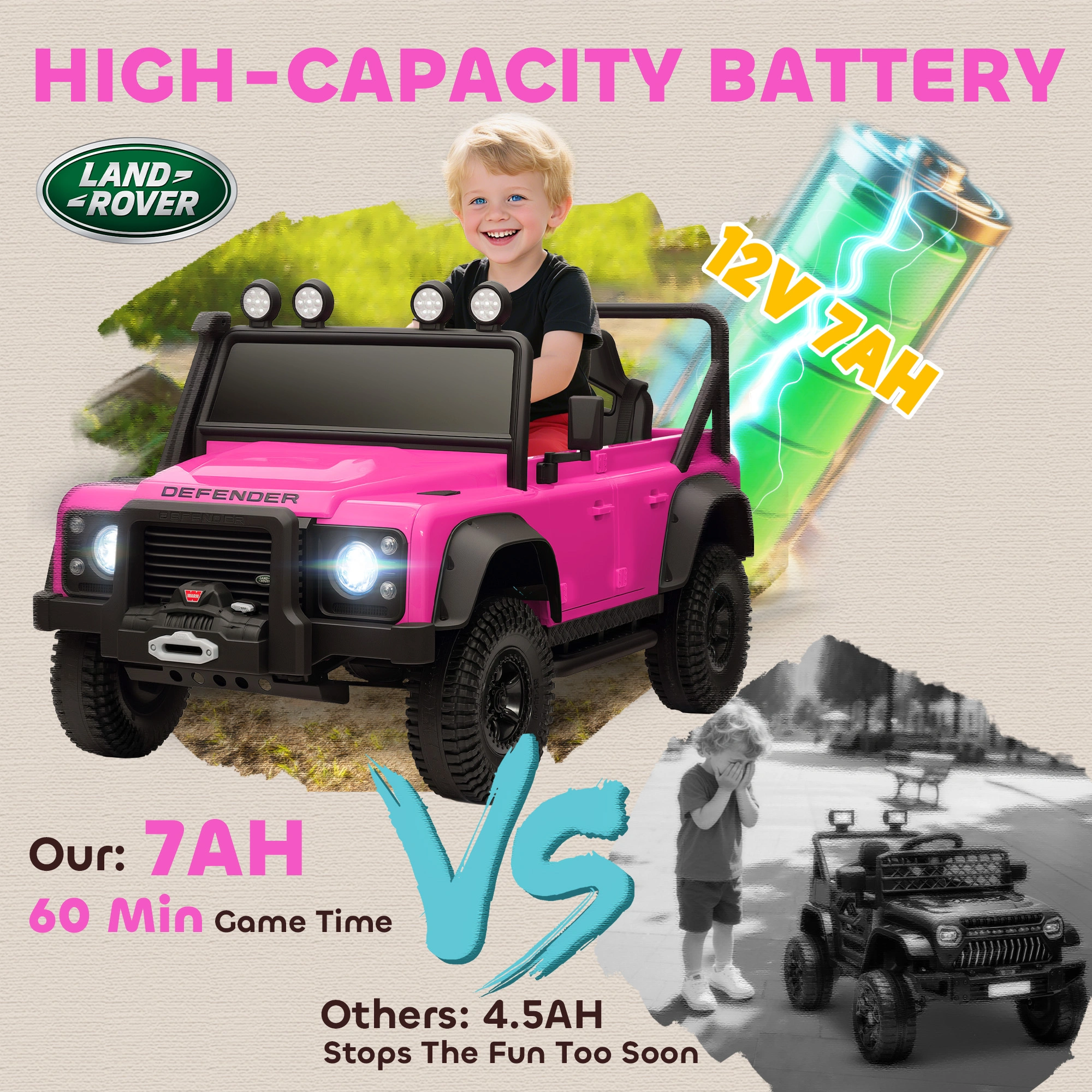 Electric Ride On Truck for Kids, 6V Battery Powered Car with Remote Control, Rocking Seat, MP3 Player & LED Lights, Blue view 4
