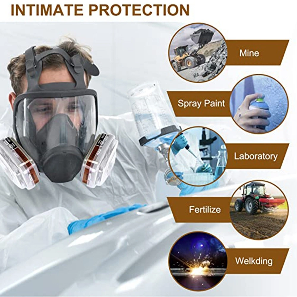 6800 Full Face Gas Mask, 15-in-1 Chemical Vapor Respirator with 95% Filter for Paint Spray & Industrial Use view 2