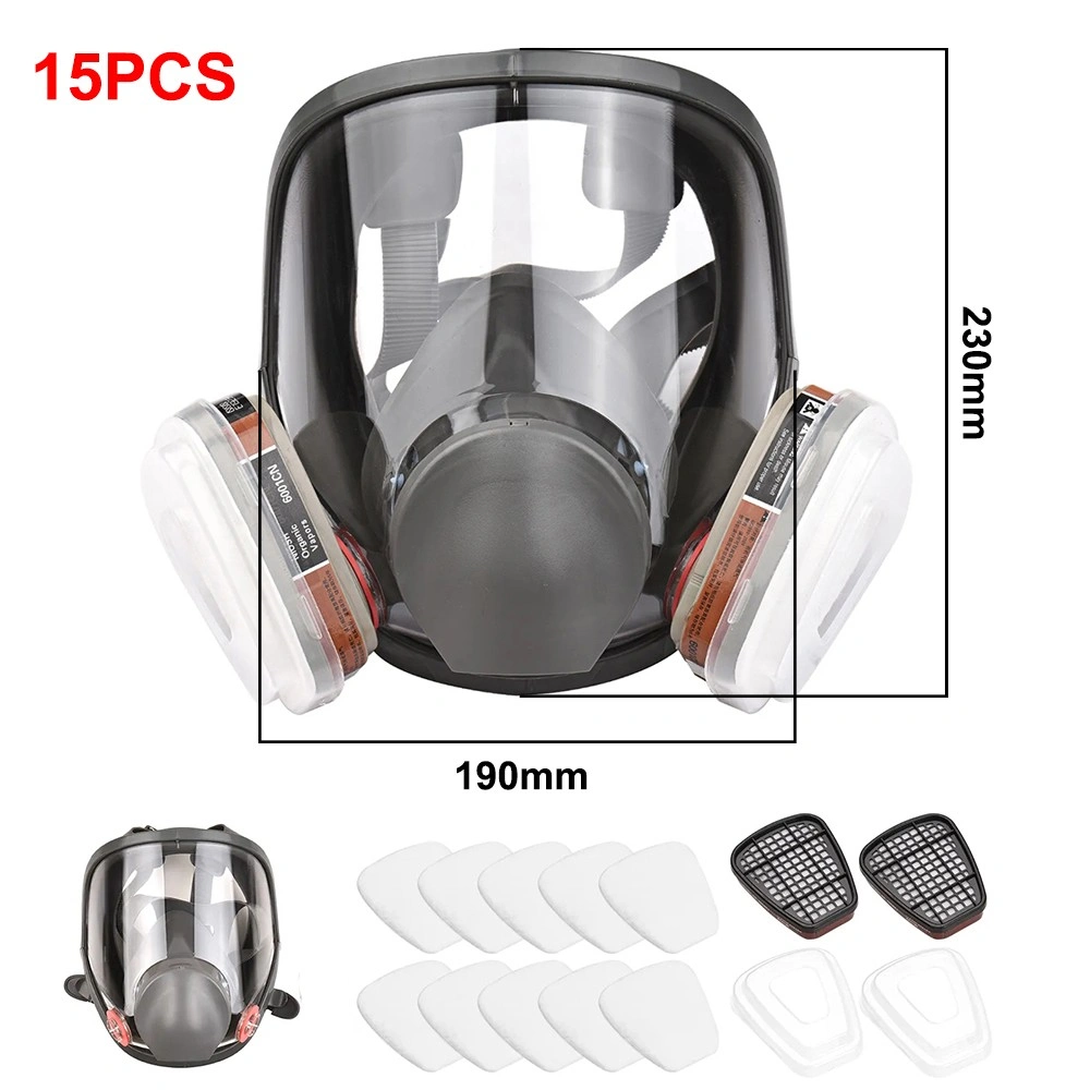 6800 Full Face Gas Mask, 15-in-1 Chemical Vapor Respirator with 95% Filter for Paint Spray & Industrial Use view 3