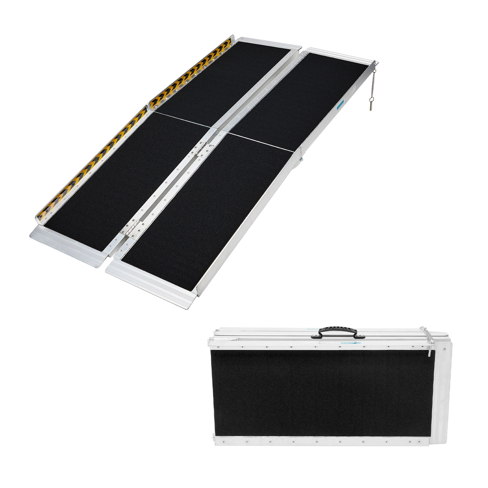 5FT Non-Skid Folding Aluminum Wheelchair Ramp for Home Steps, Holds Up to 600 lbs, Portable Scooter Mobility Ramp with Handle
