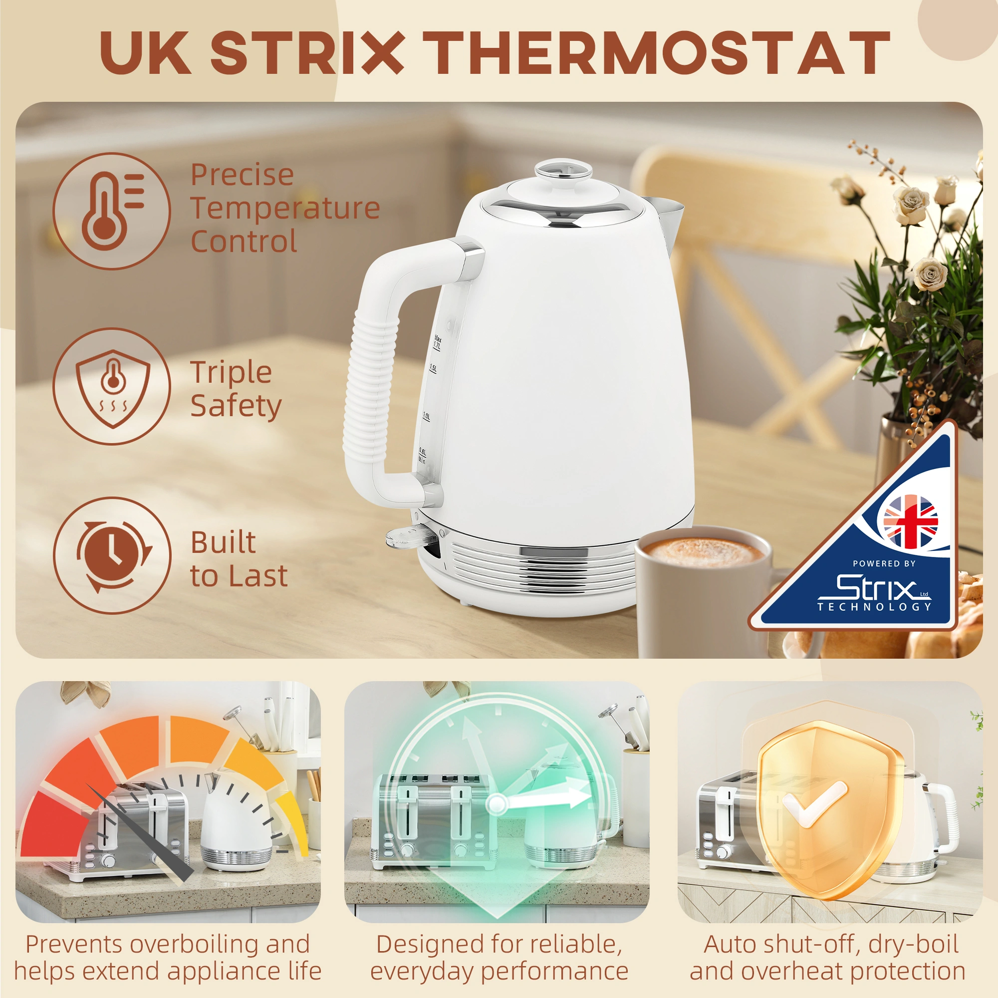 Electric Kettle and Toaster Set - Stainless Steel 2-Piece view 5