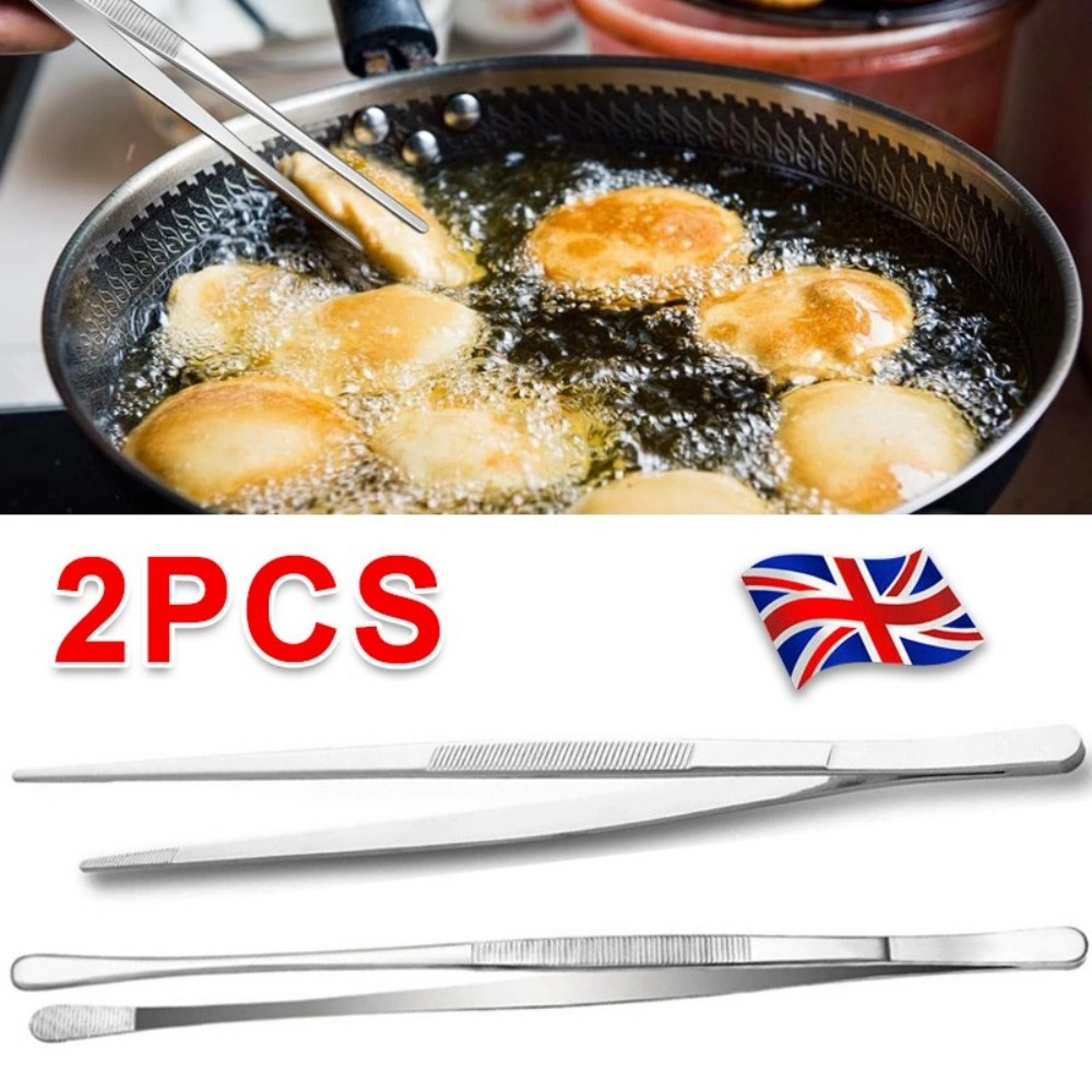 2 Pcs Stainless Steel Kitchen Cooking Tweezers Tongs - 30cm/12 Inch Food Grill Tools view 2