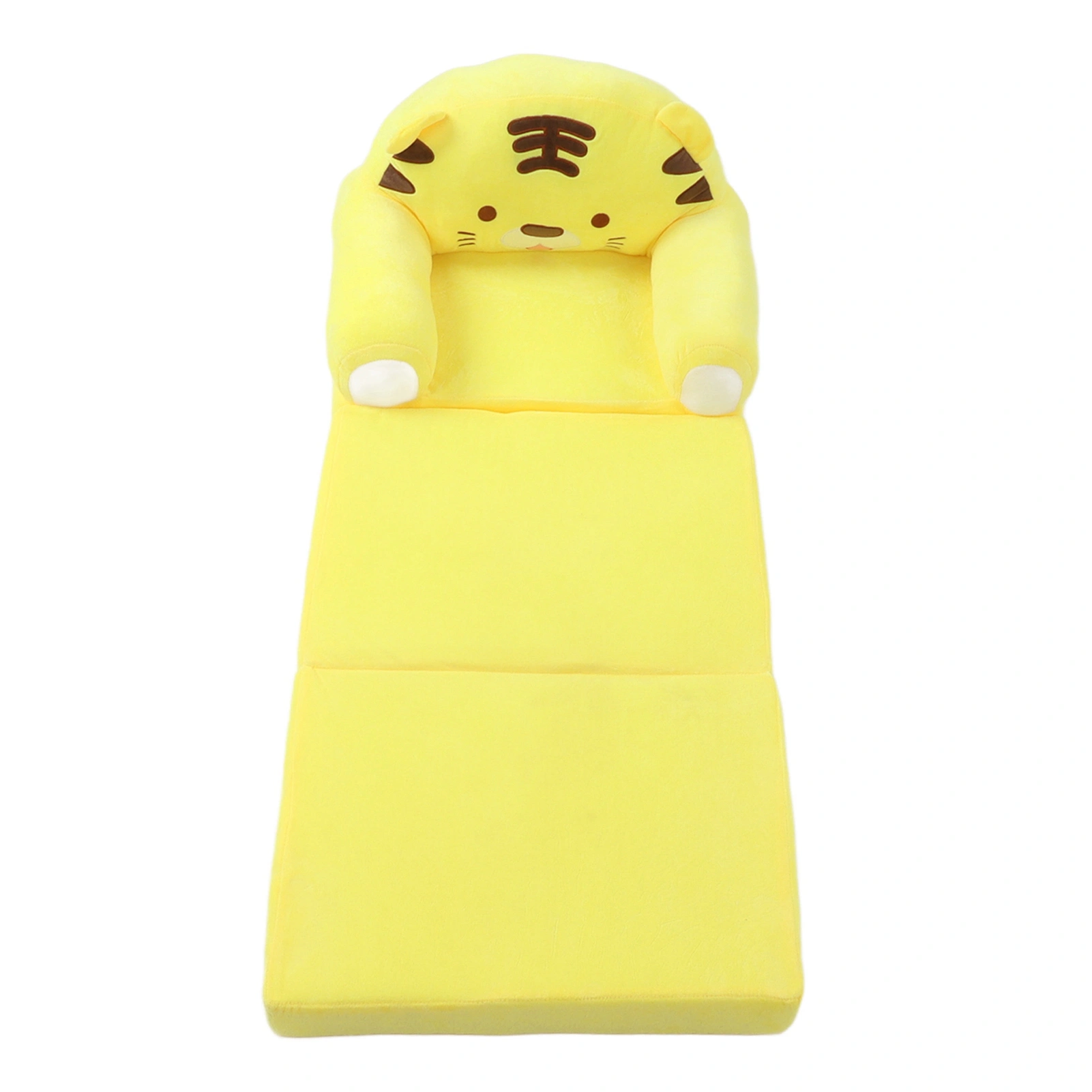 Cute Cartoon Foldable Kids Sofa Bed, 2 in 1 Backrest Armchair Children Folding Couch with Armrests, Yellow Kids Sofa for Living Room Bedroom view 5