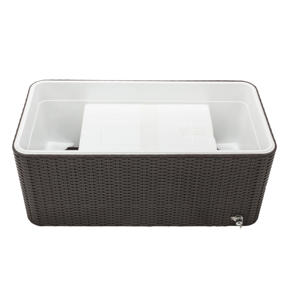80QT Rattan Square Legs Cooler with Shelf view 10
