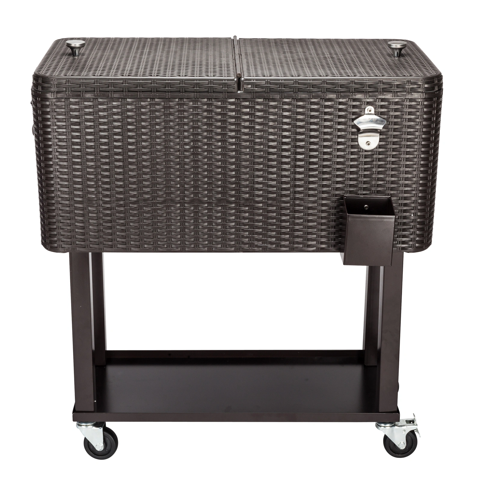 80QT Rattan Square Legs Cooler with Shelf view 29