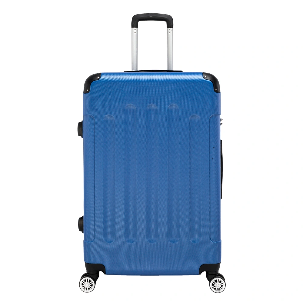 3-in-1 Portable ABS Trolley Luggage Case Set 20"/24"/28" Dark Blue view 3