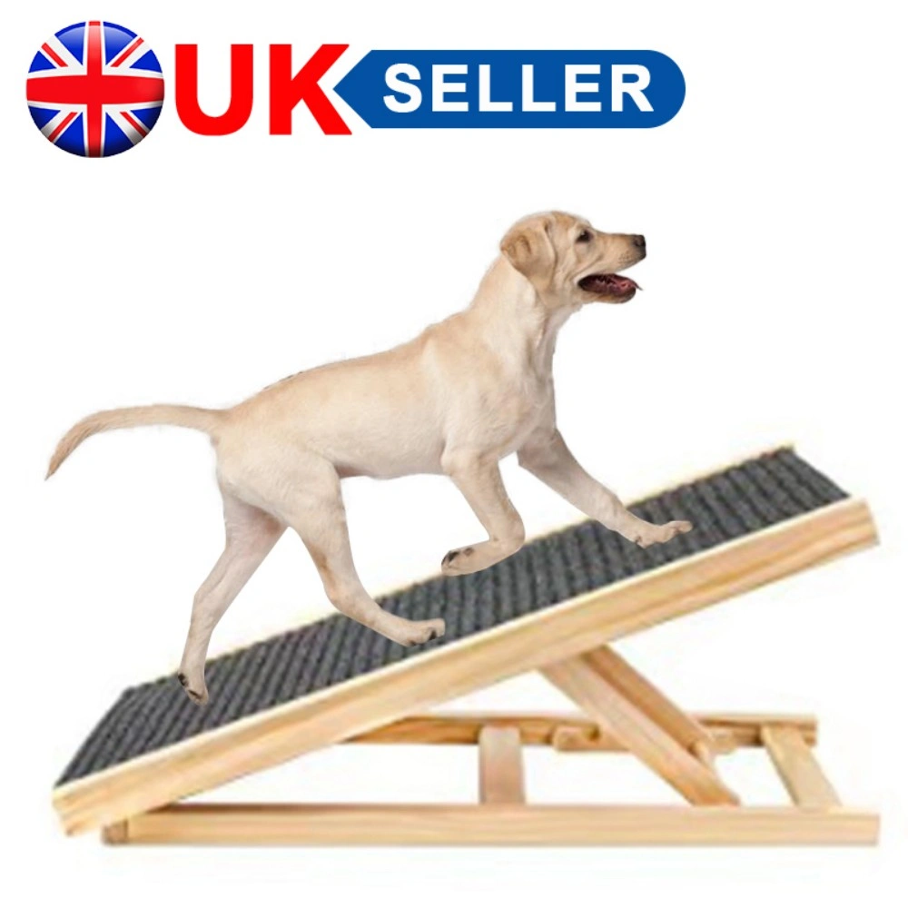 Foldable Dog Stairs & Pet Ramp, Non-Slip Adjustable Height Steps for Sofa Bed Car view 2