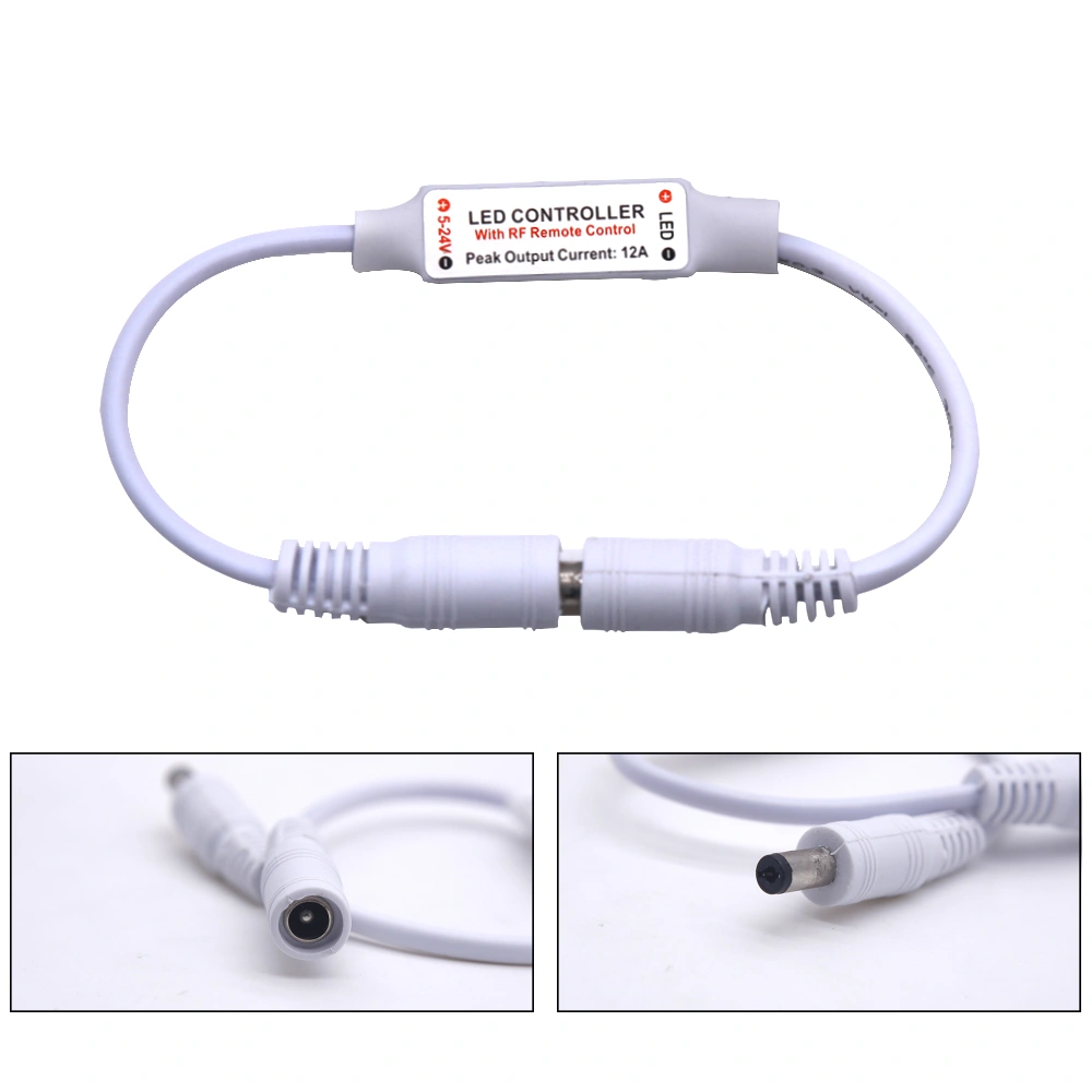 Mini LED Strip Light Dimmer Controller with RF Wireless Remote, Inline Dimmer Switch for RGB WLED Strip Lights view 3