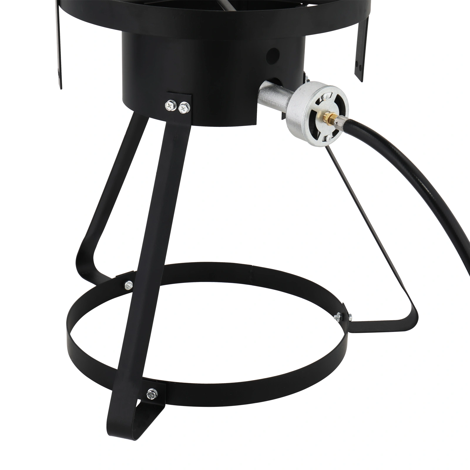 13x32in Round Tripod Stove Rack - Heavy Duty Iron Aluminum Fryer Stand Black & Silver Coated for Gas Fryer view 17