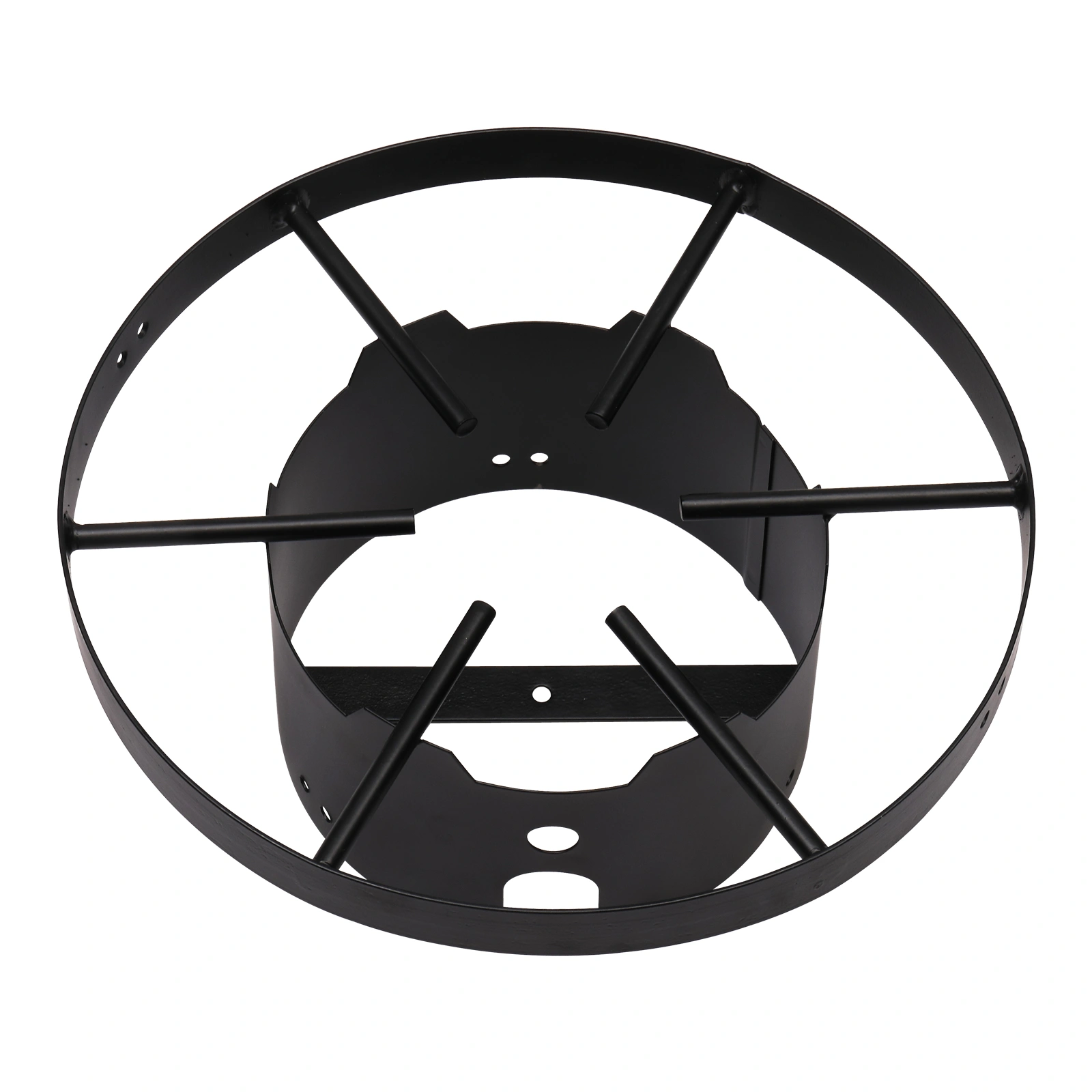 13x32in Round Tripod Stove Rack - Heavy Duty Iron Aluminum Fryer Stand Black & Silver Coated for Gas Fryer view 4