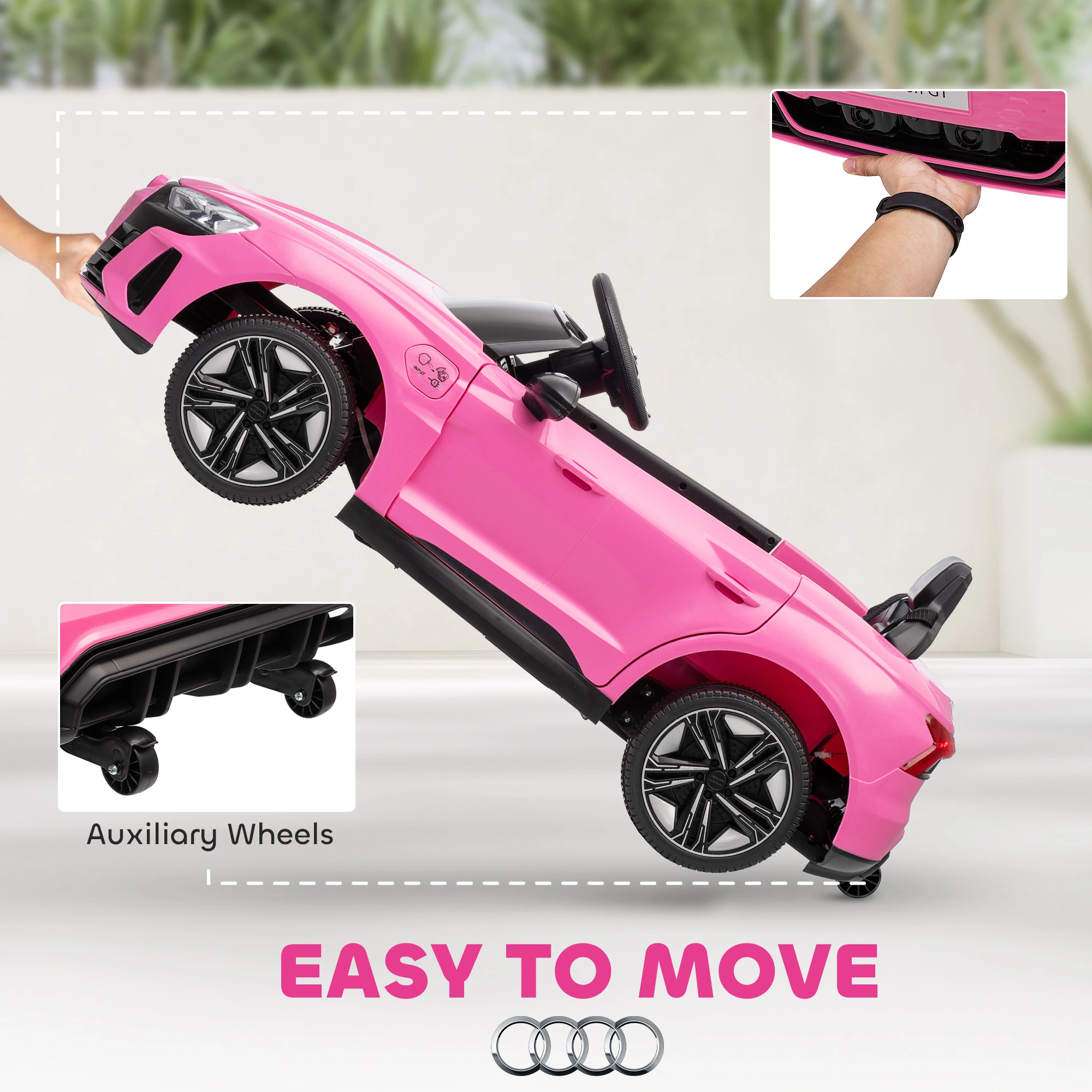 6V Kids Electric Ride On Car, Parental Remote Control, Rechargeable Battery, MP3 Music & Lights, Smooth Power Vehicle for Toddlers view 2