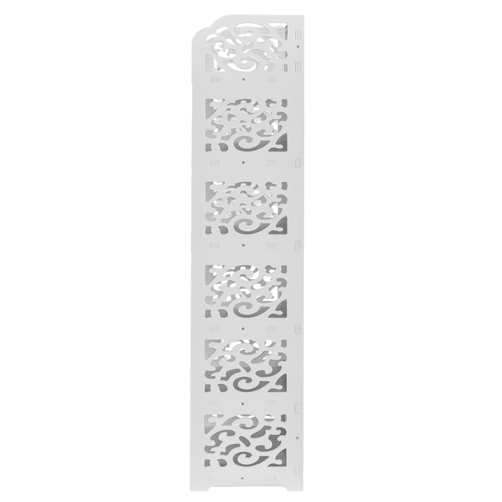 Wood-plastic Board Six Tiers Carved Shoe Rack White A view 14