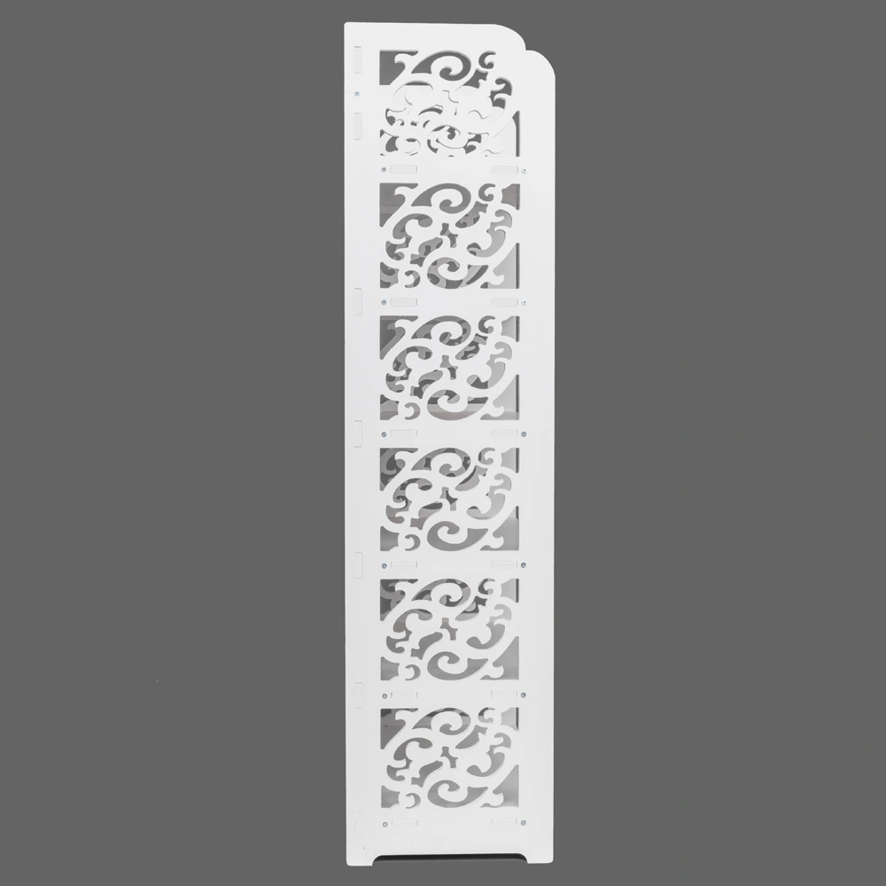 Wood-plastic Board Six Tiers Carved Shoe Rack White A view 3