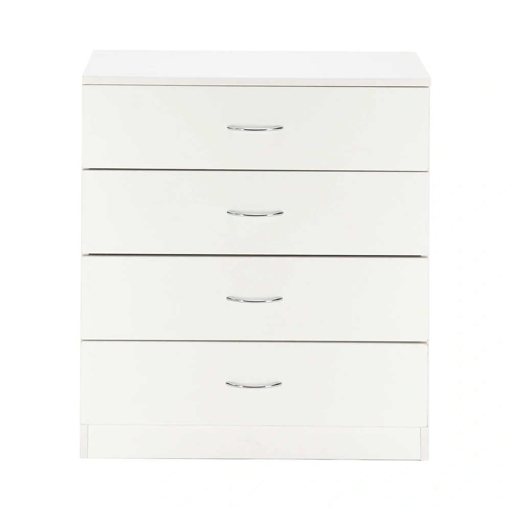 Modern White 4-Drawer Dresser - Simple Clean Bedroom Storage Cabinet