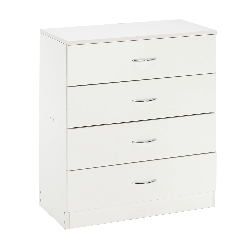 Modern White 4-Drawer Dresser - Simple Clean Bedroom Storage Cabinet view 10