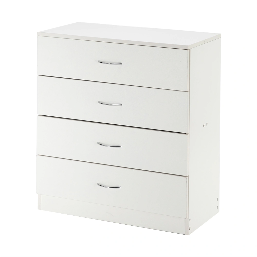 Modern White 4-Drawer Dresser - Simple Clean Bedroom Storage Cabinet view 5
