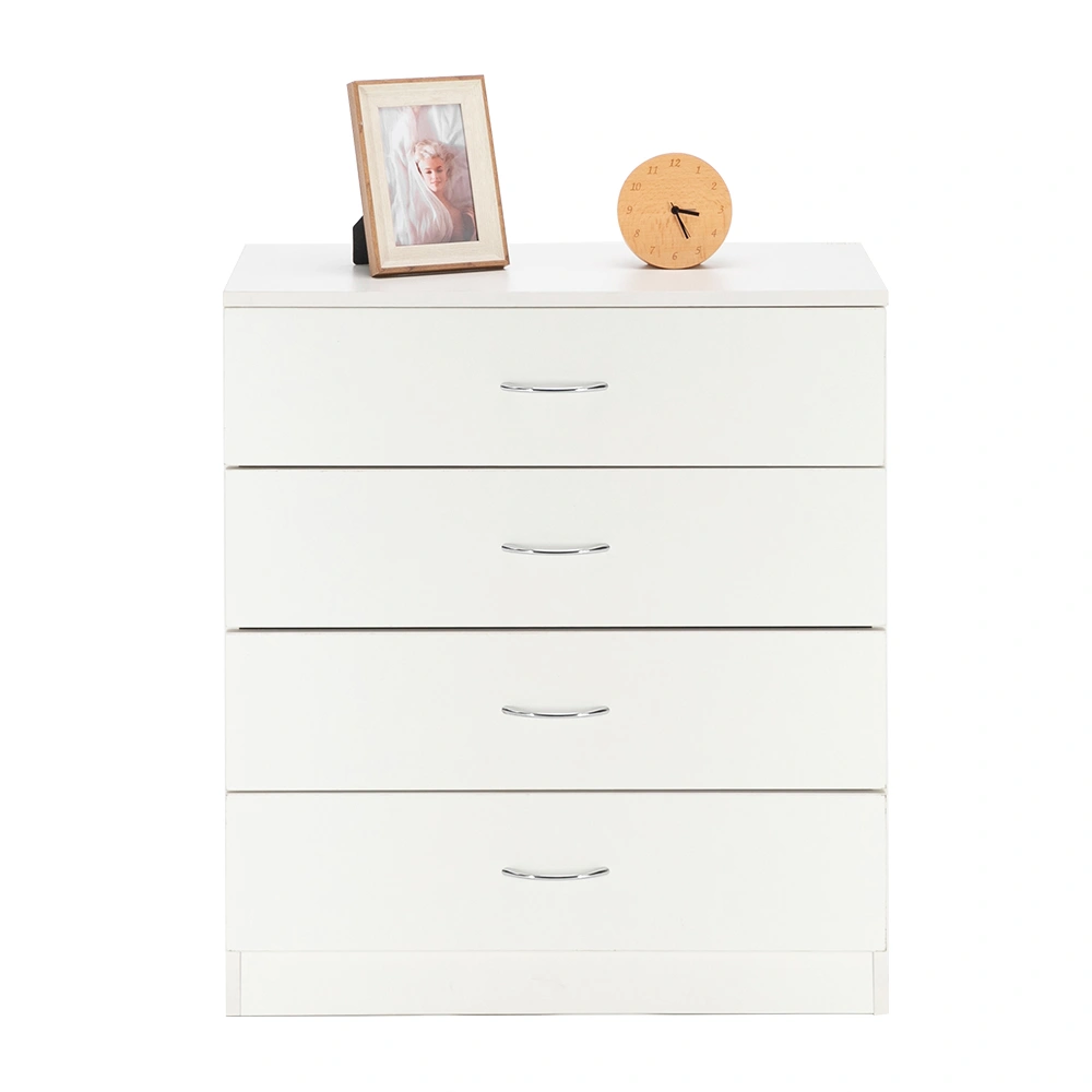Modern White 4-Drawer Dresser - Simple Clean Bedroom Storage Cabinet view 7