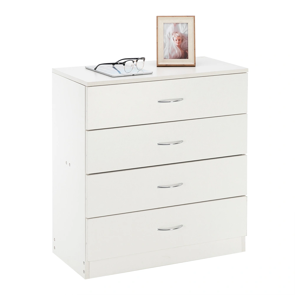 Modern White 4-Drawer Dresser - Simple Clean Bedroom Storage Cabinet view 8