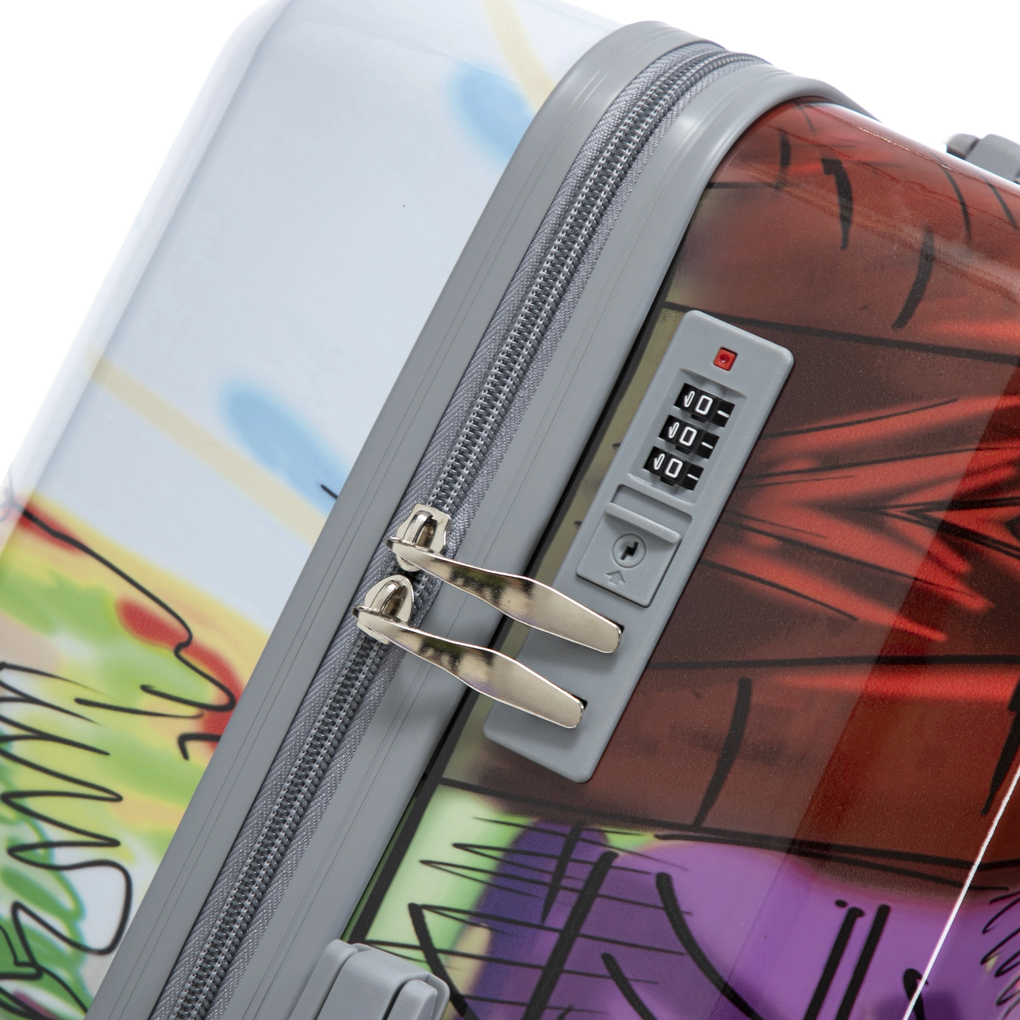 3 Piece PC Spinner Luggage Set 20/24/28 inch, Hardshell Suitcase with Wheels, Combination Lock, Carry On, Printed Pattern - Coffee view 14