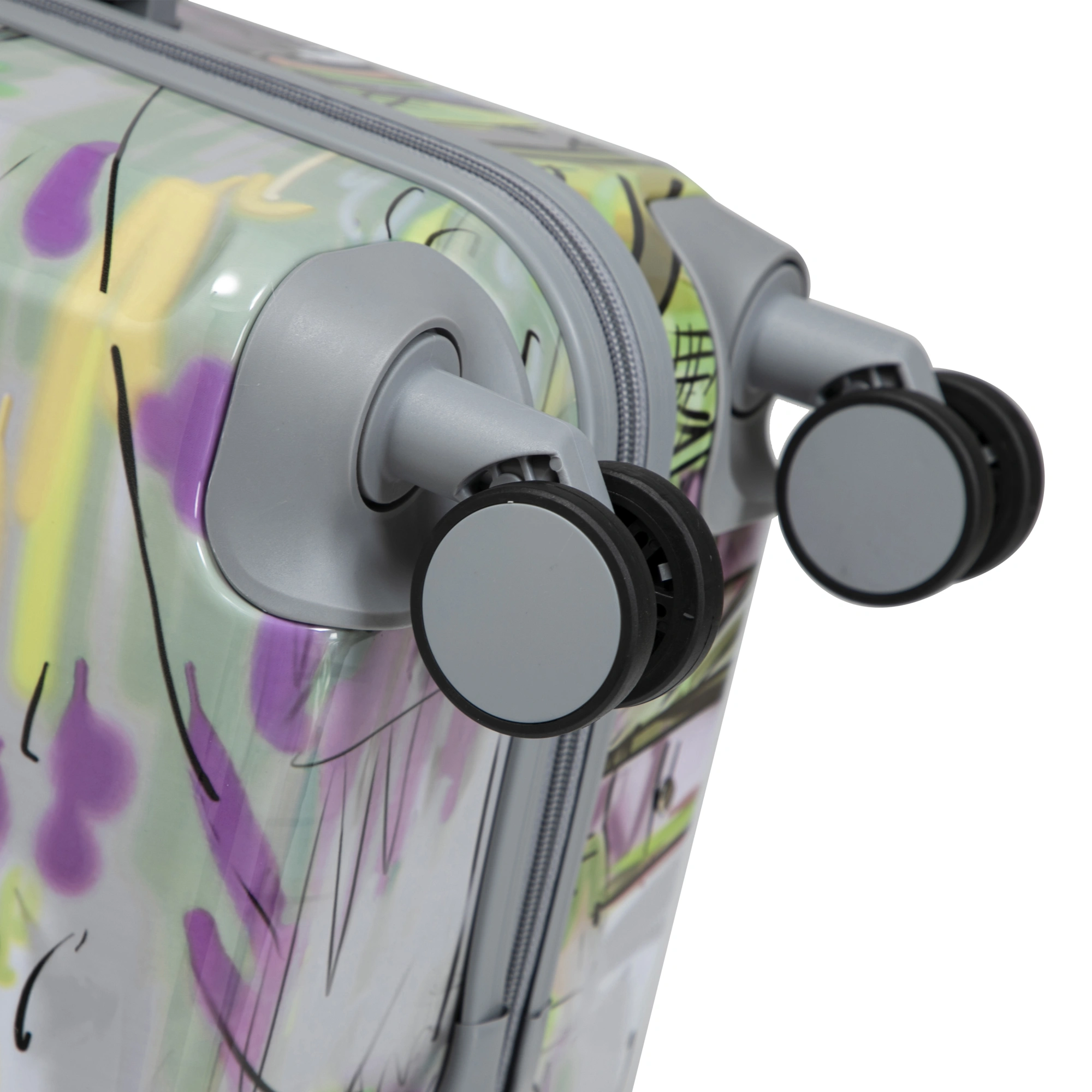 3 Piece PC Spinner Luggage Set 20/24/28 inch, Hardshell Suitcase with Wheels, Combination Lock, Carry On, Printed Pattern - Coffee view 17