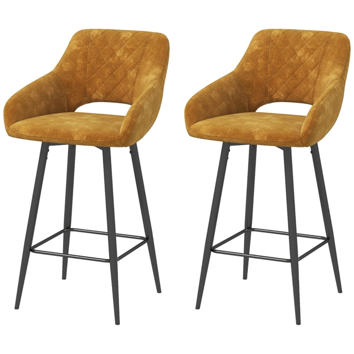 Contemporary Bar Stools Dining Chair, Office Chair - Velvet Upholstered Swivel Stool for Kitchen Counter