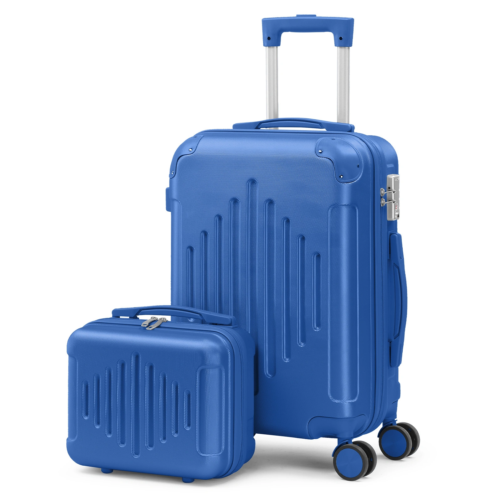 Premium 5-Piece ABS Luggage Set with Diamond Pattern & Reinforced Corners (Deep Blue) view 6