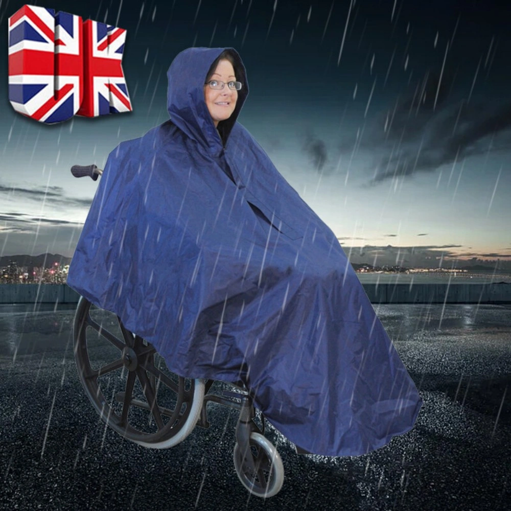 Wheelchair Waterproof Poncho Rain Cover With Hood Disability Aid Rain Mac Coat view 10