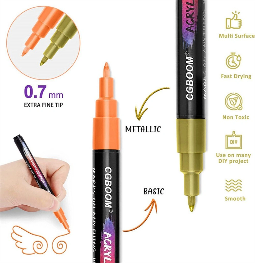22/36 Colors Acrylic Paint Markers Set for Stone Glass Ceramic DIY Art Craft Painting Pens view 3