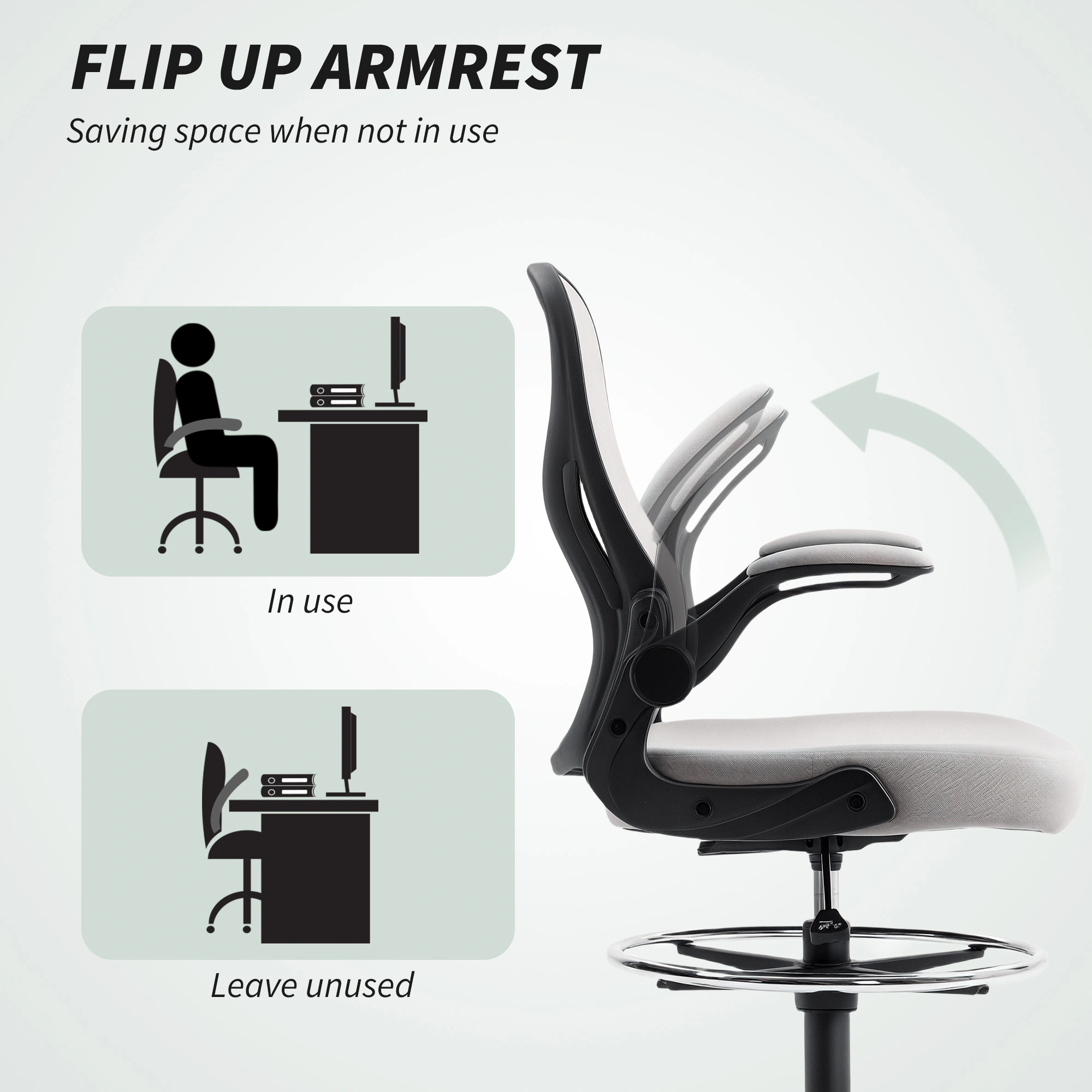 Massaging Office Chair - Ergonomic Executive Swivel Chair with Vibration Massage, High Back view 3