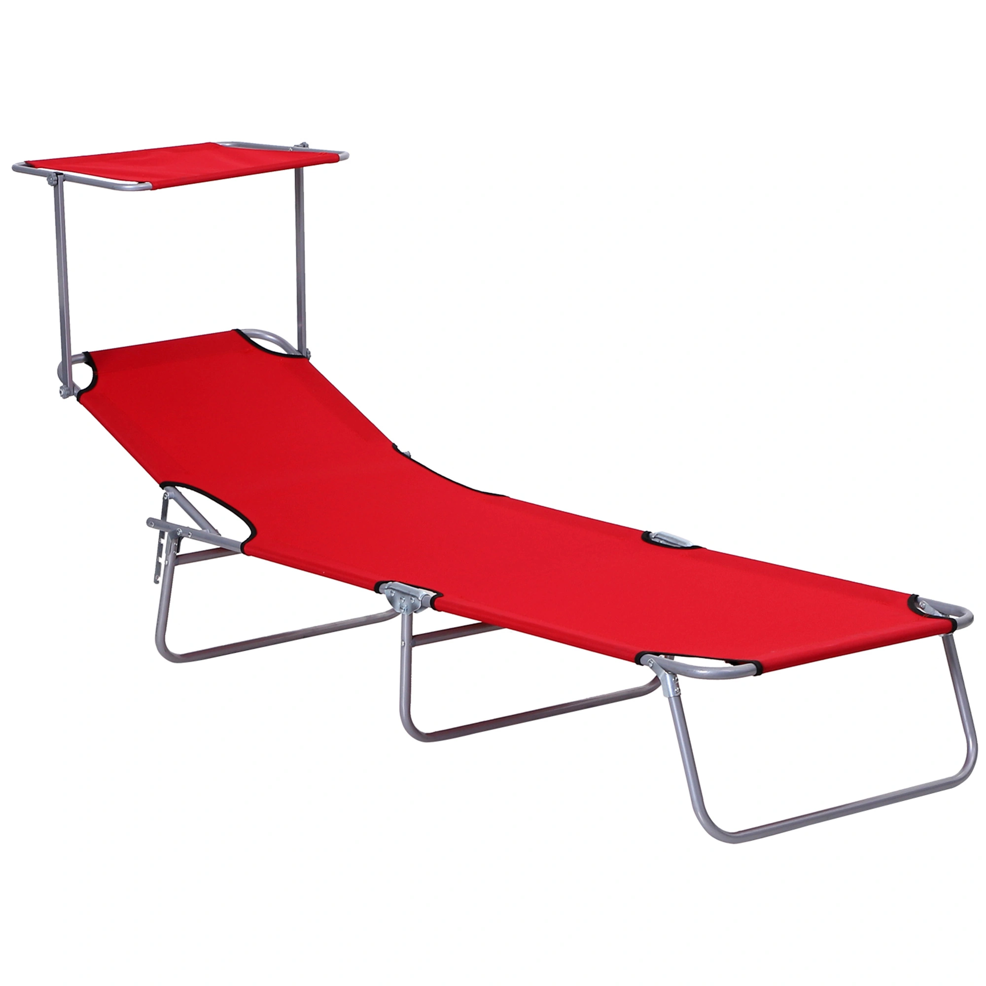 Folding Lounge Chair, Portable Outdoor Rocking Chair, Reclining Beach Garden Seat view 3