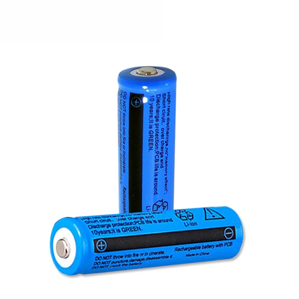 2PCS 18650 Rechargeable Batteries 3.7V + EU Charger, High-Capacity Li-ion Battery Set for Flashlight and LED Headlamp view 2