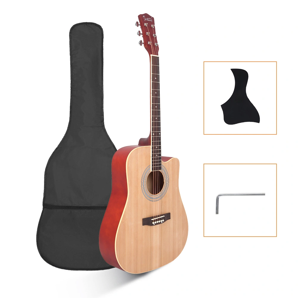 GT502 41 Inch Folk Guitar Hard Case, Spruce Panel, Matte Edging, Burlywood Finish, Includes Shield & Wrench view 3
