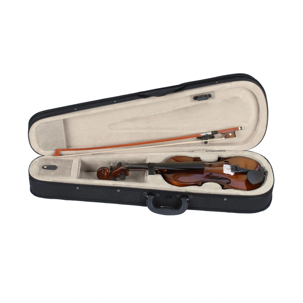 New 1/4 Acoustic Violin Case Bow Rosin Natural view 2