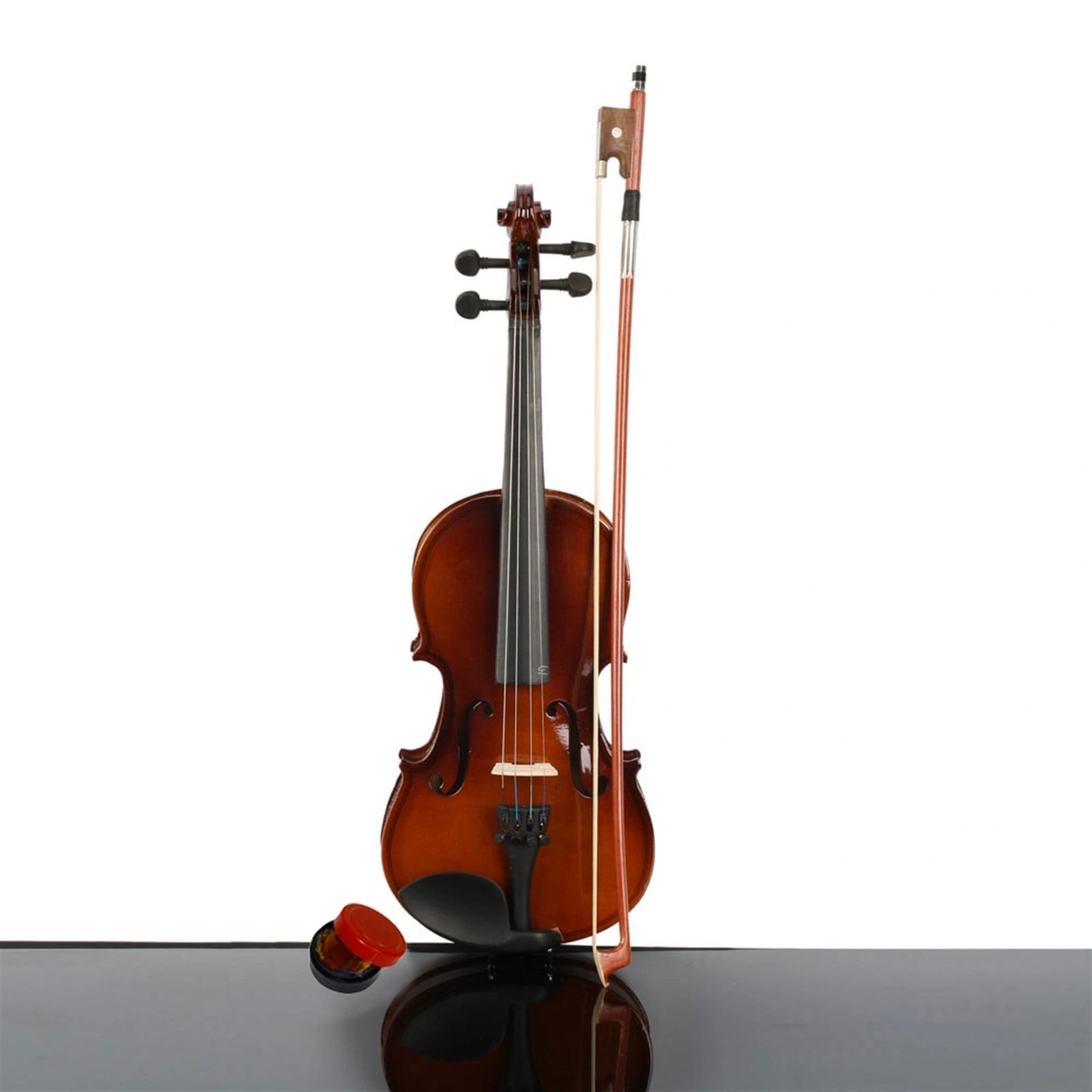 New 1/4 Acoustic Violin Case Bow Rosin Natural view 3