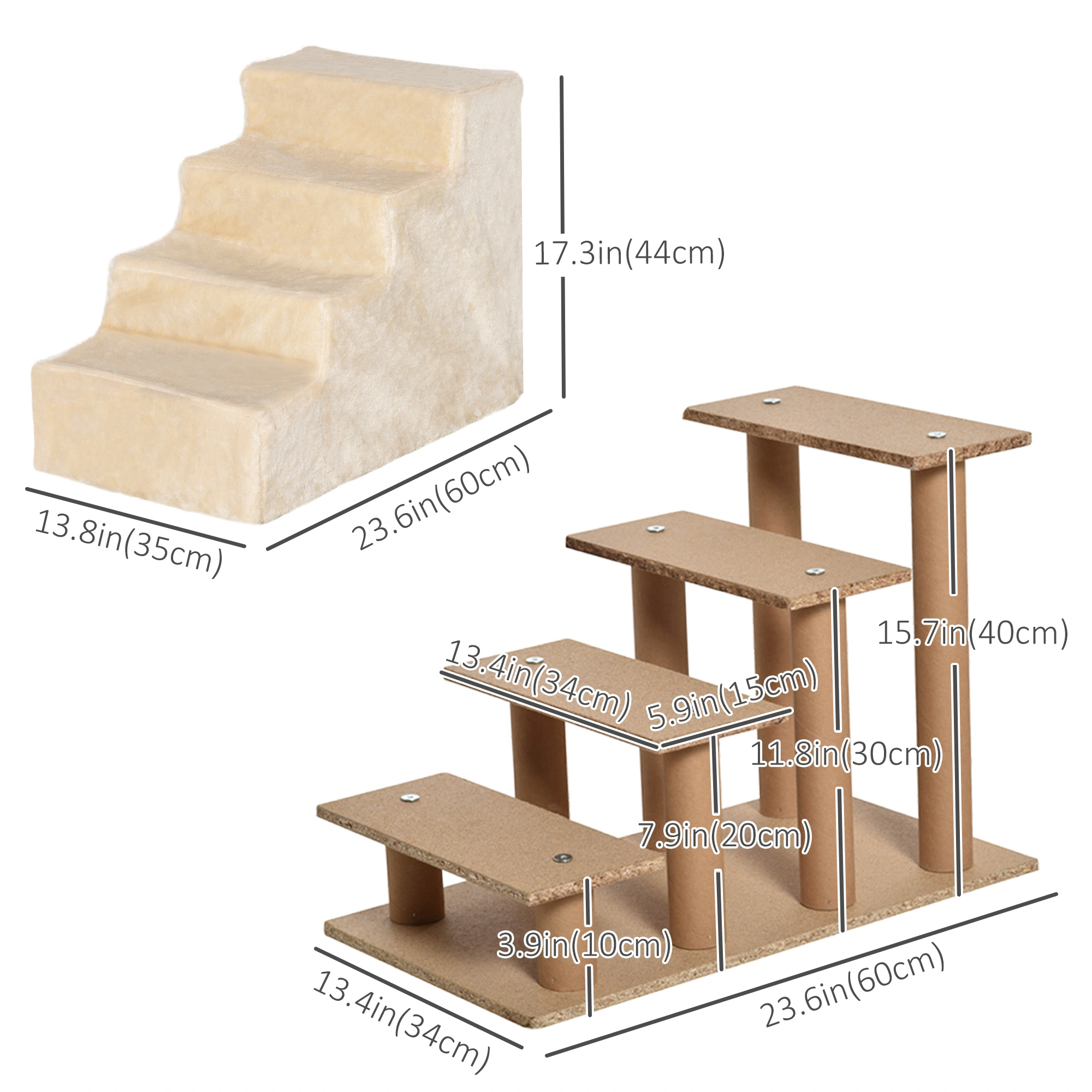 Pet Stairs for Dogs & Cats, 3-Tier Soft Foam Pet Steps with Non-Slip Surface, Indoor Outdoor Pet Ramp view 3