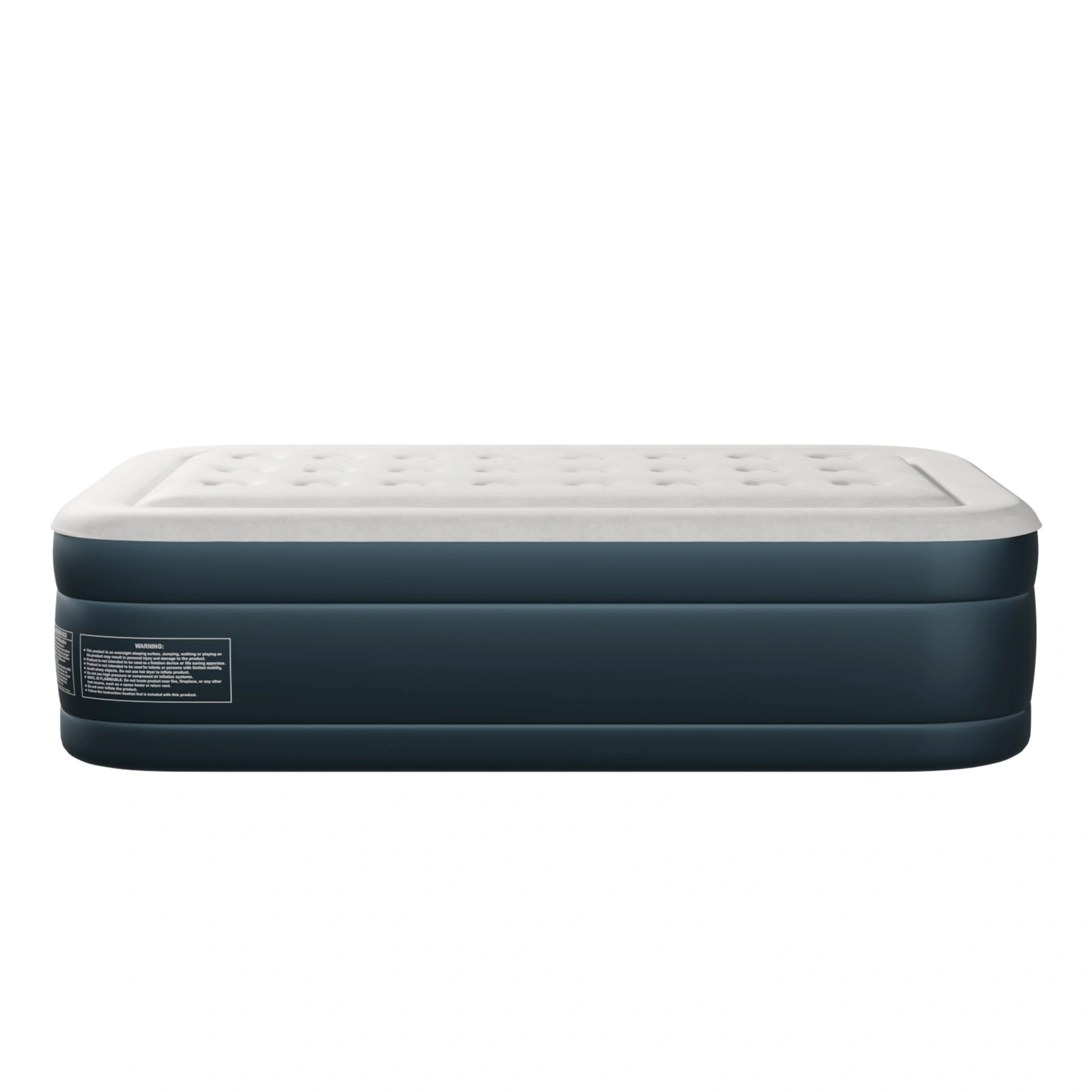 Twin Air Mattress with Built-in Pump, 18in Raised Comfort Blow up Mattress, Double Chamber Airbed, 2min Quick Inflation/Deflation Inflatable Mattress for Home Guests Camping, Gray & White view 12