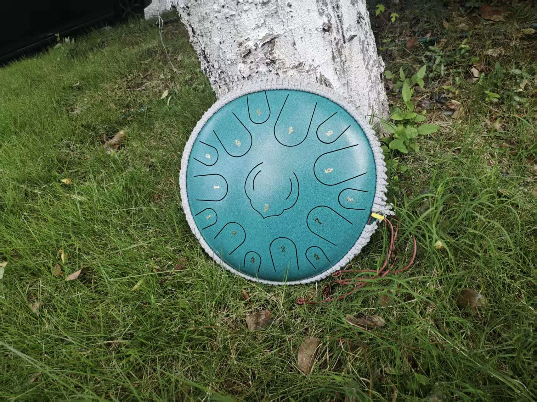 14 Inch Malachite Green Steel Tongue Drum, Professional Meditation Handpan Drum for Healing Yoga Performance view 3